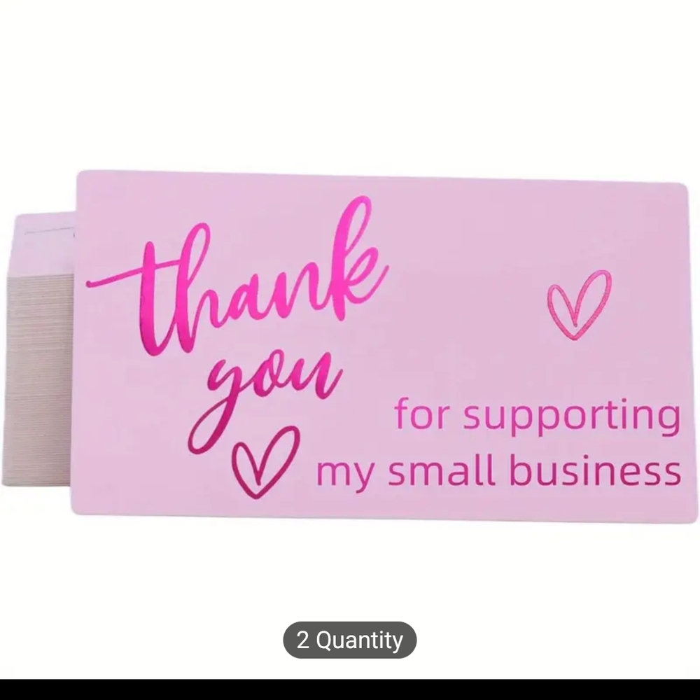 50 Pack Pink Thank You Cards New